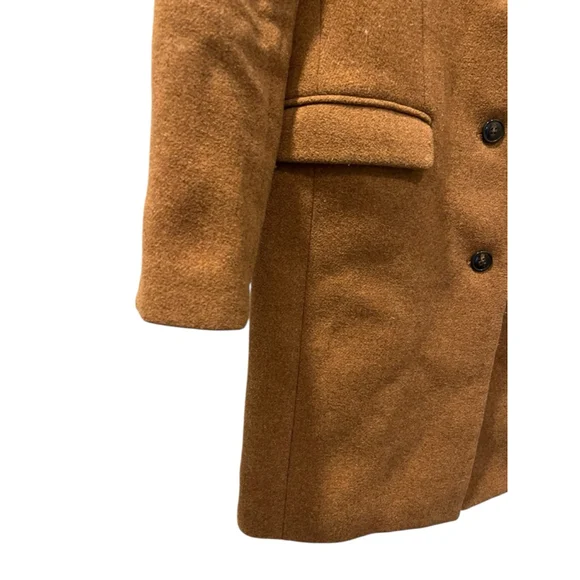J. Crew Wool Size 0 Women's Single Breasted Top Coat Jacket Brown Long Sleeve - Picture 4 of 9